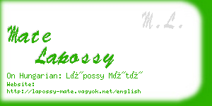 mate lapossy business card